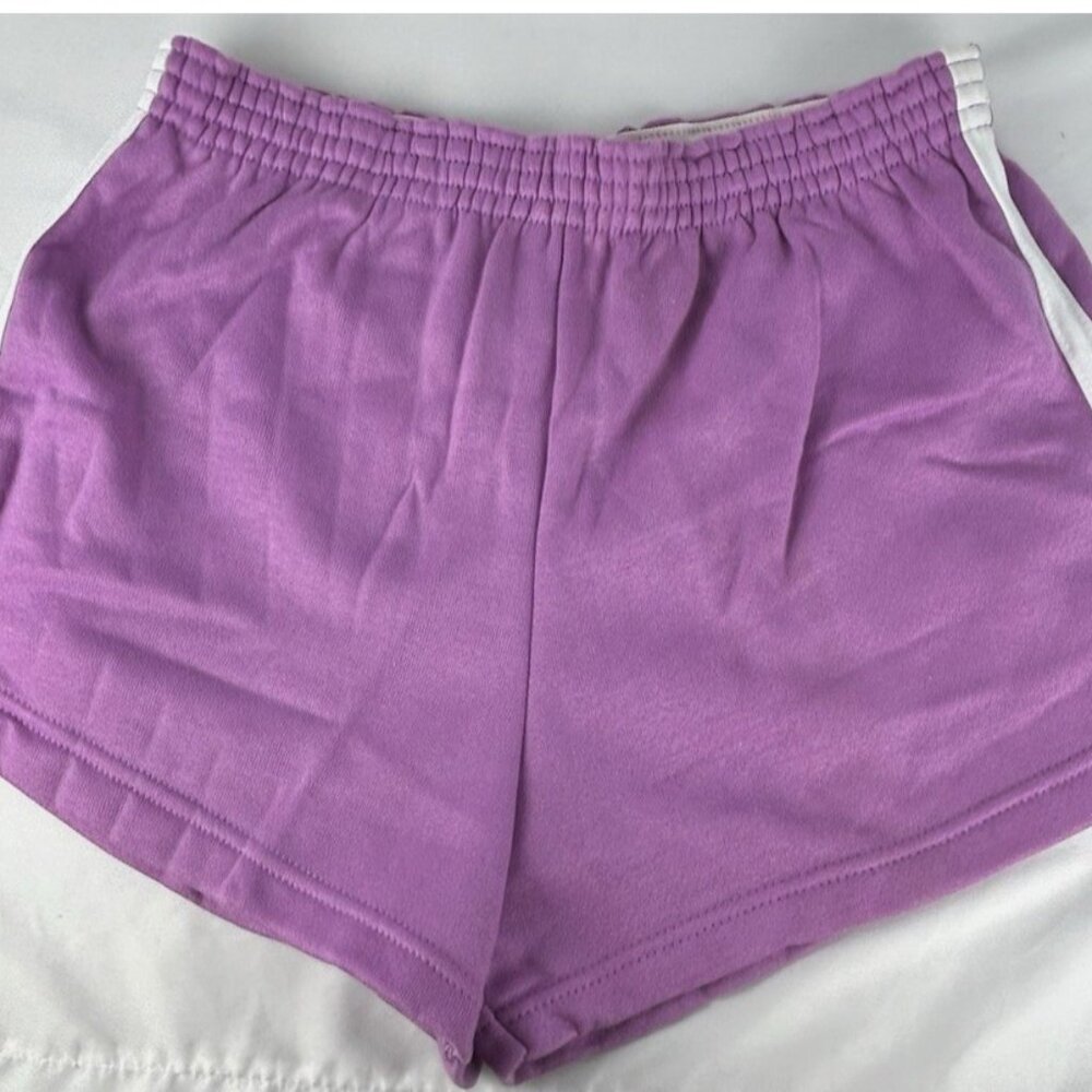 Unworn Vintage Active Wear Purple Gym Sweat Shorts Womens M Pull On Athletic USA
